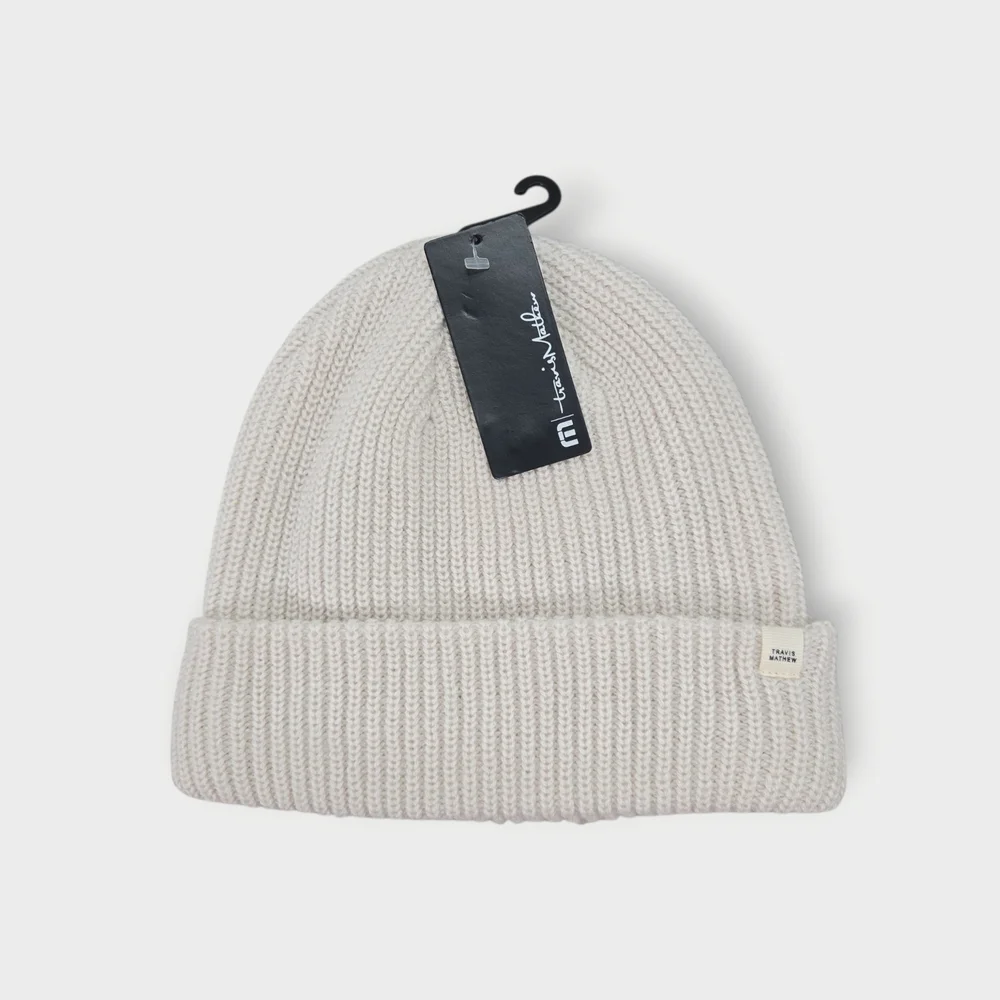 Travis Mathew Men's Coastal Beanie Moonbeam Cream Color 1MZ321 NWT  $35 MSRP